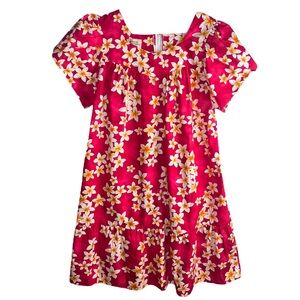 Royal Hawaiian Creations Short Muumuu Ruffle Dress Island Plumeria Pink Size 2XL